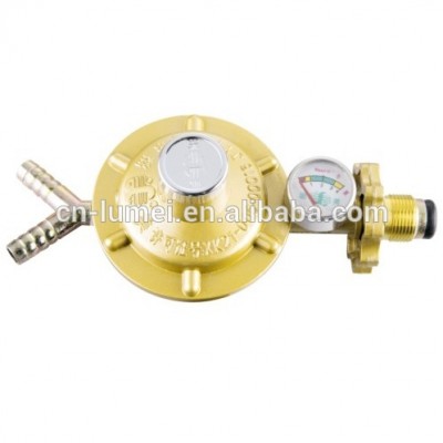 lpg pressure regulator with double nozzles and gauge meter ISO9001-2008